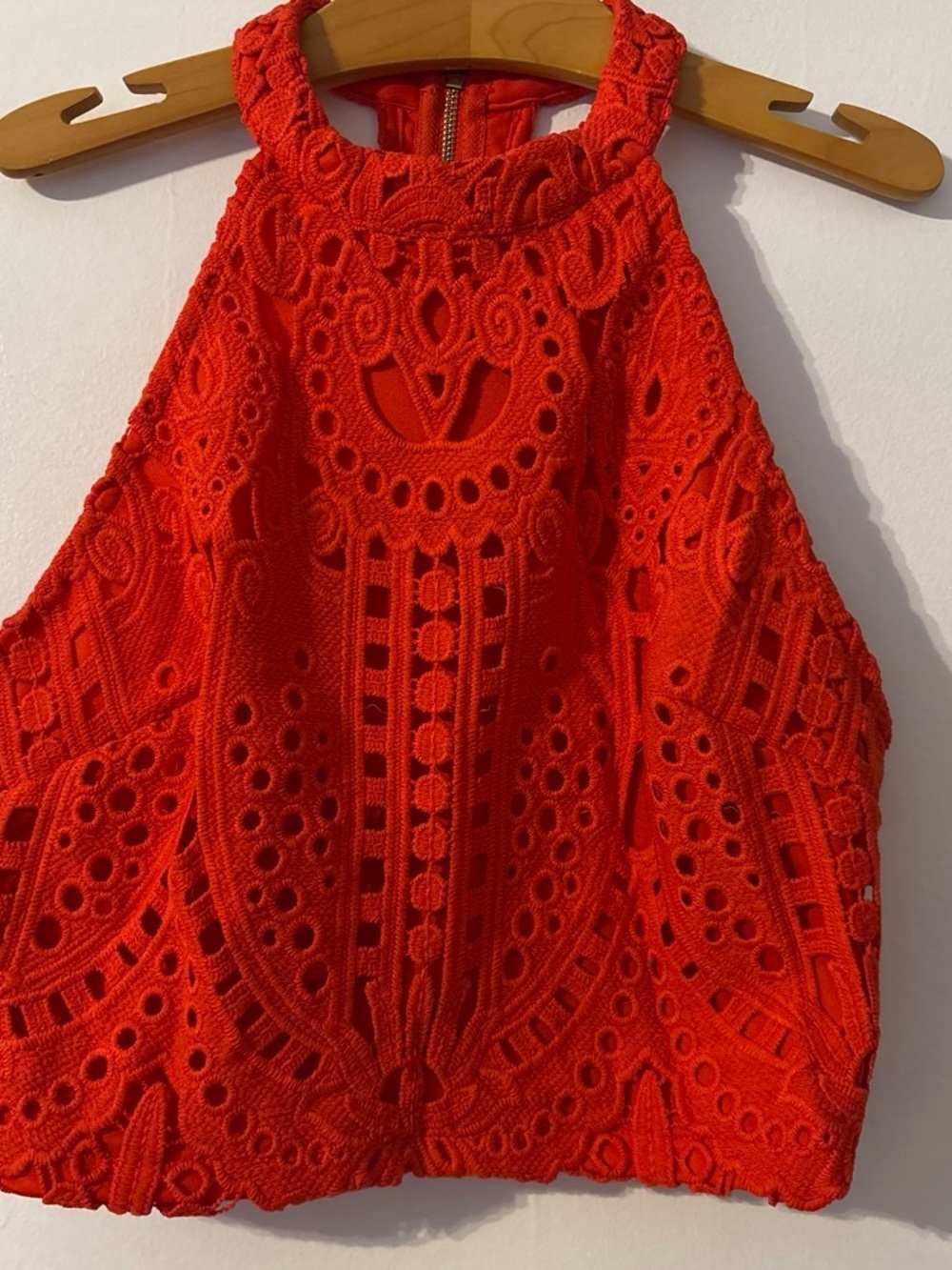 Forever 21 Bright Red Crochet Halter Camisole
